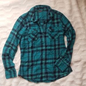 Women's Eddie Bauer Teal Flannel